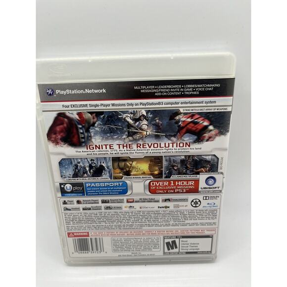Assassin's Creed 3 III (PS3 Sony PlayStation 3, 2012) GameStop CIB - Tested - Picture 3 of 8